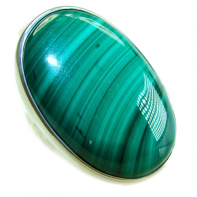 39.2 CARAT genuine Malachite from Utah .925 Sterling Silver handcrafted ring size 8 adjustable