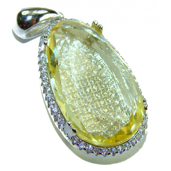 Emma 10.5 carat authentic Citrine .925 Sterling Silver Handcrafted pendant