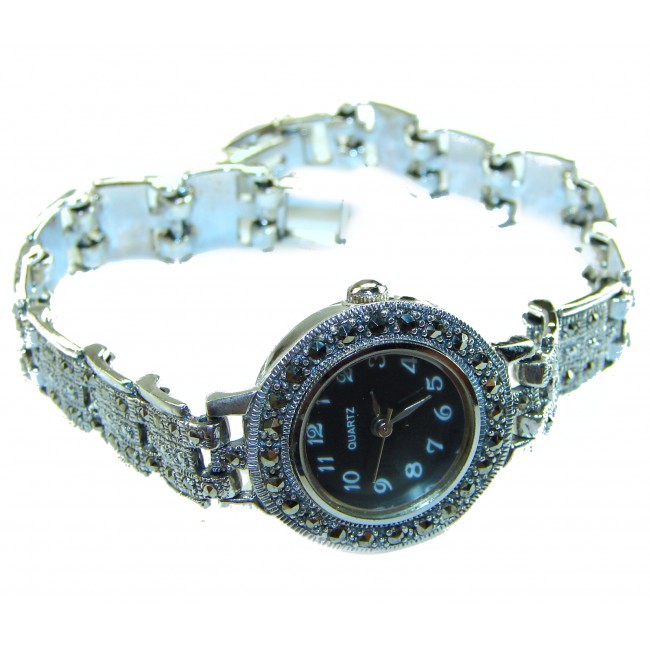 Precious 59.8 carat MARCASITE .925 Sterling Silver handmade Bracelet - Watch