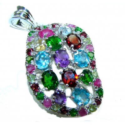Fiesta Authentic 12.5 carat Multigem .925 Sterling Silver brilliantly handcrafted pendant