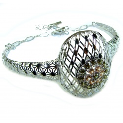 Aphrodite - Solid 4.5 multicolor Sapphire .925 Sterling Silver handcrafted Bracelet