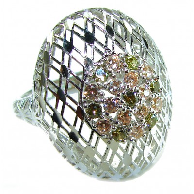 Aphrodite - 2.6 carat yellow Sapphire .925 Sterling Silver handcrafted ring size 8