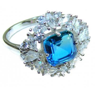 Authentic 4.5 carat Kyanite .925 Sterling Silver handcrafted Ring size 7 1/2