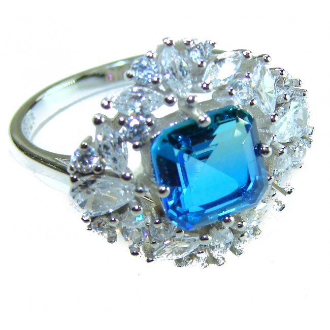 Authentic 4.5 carat Kyanite .925 Sterling Silver handcrafted Ring size 7 1/2