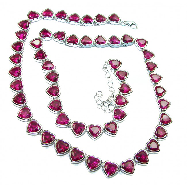 Endless Love 55.2 carat Ruby .925 Sterling Silver .925 Sterling Silver Statement Necklace