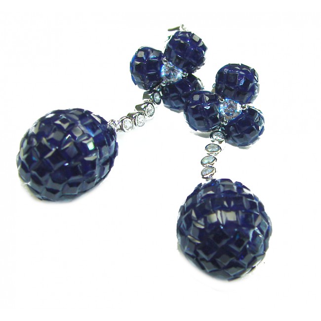 Blue Royalty 12.2 carat Sapphire .925 Sterling Silver .925 Sterling Silver Statement earrings