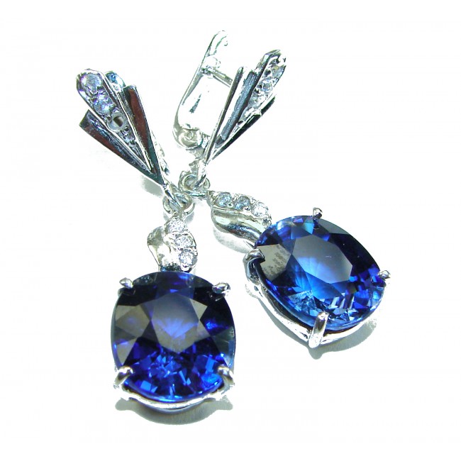 Best quality 14.5 carat African Kyanite .925 Sterling Silver handcrafted earrings