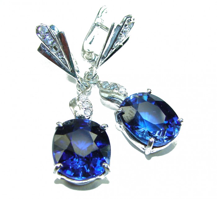 Best quality 14.5 carat African Kyanite .925 Sterling Silver handcrafted earrings