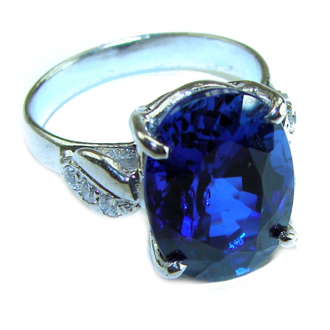 Authentic 10.5 carat Kyanite .925 Sterling Silver handcrafted Ring size 7