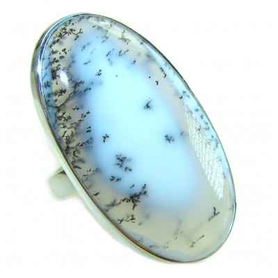 Top Quality Dendritic Agate .925 Sterling Silver handcrafted Ring s. 7 ADJUSTABLE