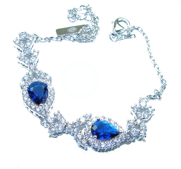 Magnificent Jewel 6.5 carat Sapphire .925 Sterling Silver handcrafted incredible Bracelet