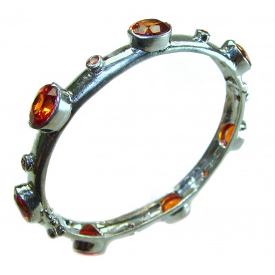 Red Galaxy Spectacular 25.2 carat authentic Ruby .925 Sterling Silver handmade bangle Bracelet