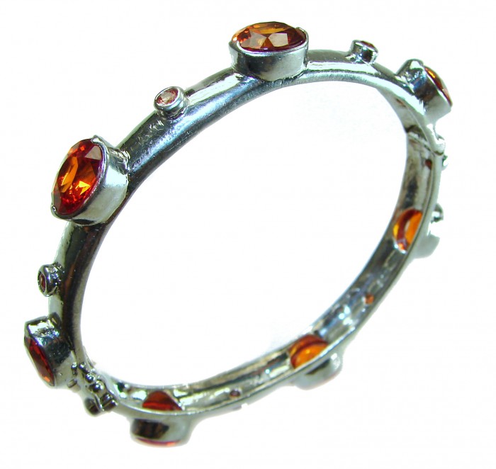 Red Galaxy Spectacular 25.2 carat authentic Ruby .925 Sterling Silver handmade bangle Bracelet