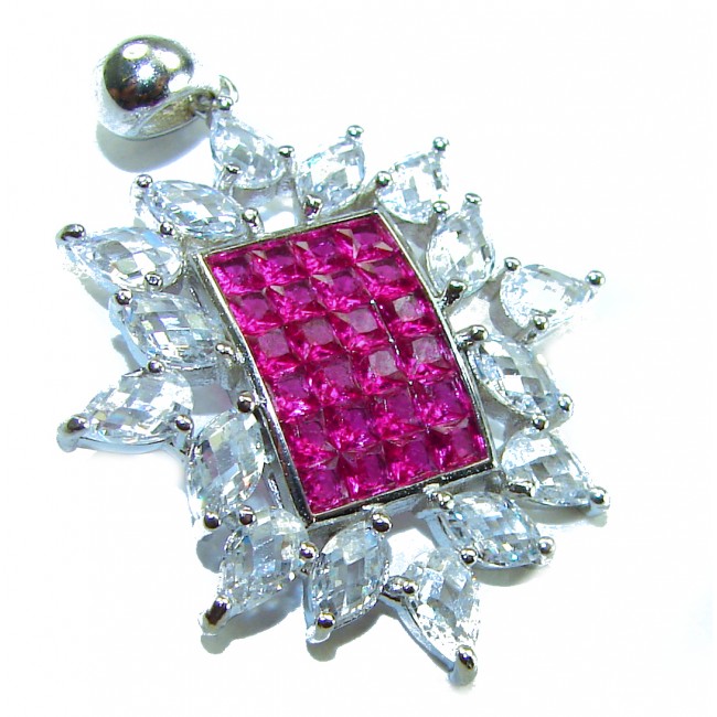 Precious - Art Deco 8.2 carat Ruby .925 Sterling Silver handcrafted .925 Sterling Silver handmade Pendant