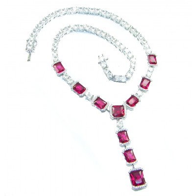 Royalty 30.2 carat Ruby .925 Sterling Silver .925 Sterling Silver Statement Necklace