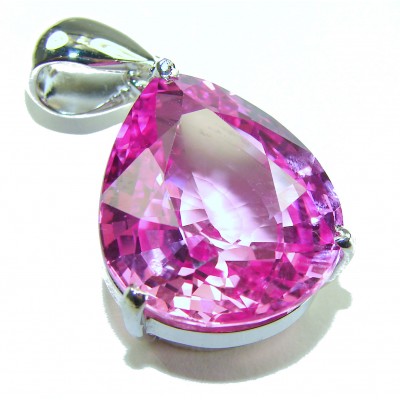 Pink Beauty - Oval cut 18.4 carat Pink Sapphire .925 Sterling Silver handcrafted pendant