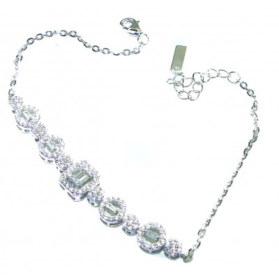 Art Deco - Luxurious natural 6.5 carat White Topaz .925 Sterling Silver Perfectly handcrafted Bracelet