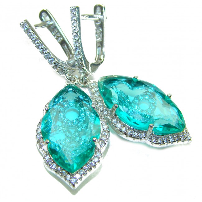 Eau Pure 10.5 carat AQUAMARINE .925 Sterling Silver Handcrafted Earrings