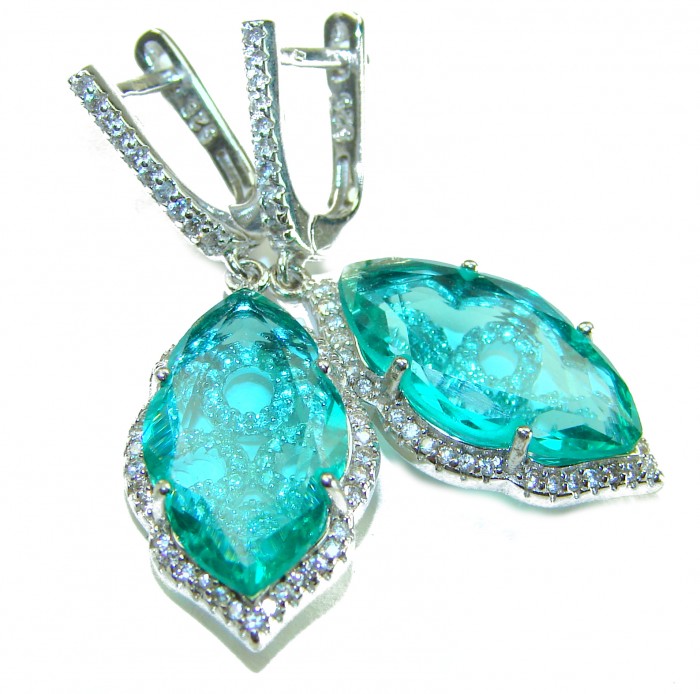 Eau Pure 10.5 carat AQUAMARINE .925 Sterling Silver Handcrafted Earrings
