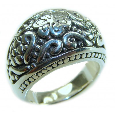 Large and Solid Bali made .925 Sterling Silver ring size 9 1/2