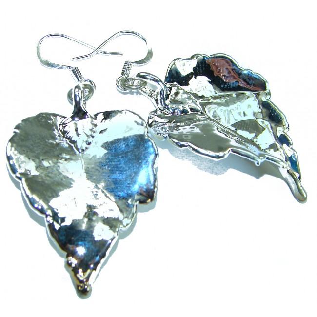Real Japanese Maple Leaves .925 Sterling Silver and real Gold earrings