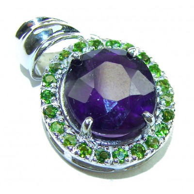 Mademoiselle - 8.4 CARAT authentic Amethyst .925 Sterling Silver handcrafted Pendant