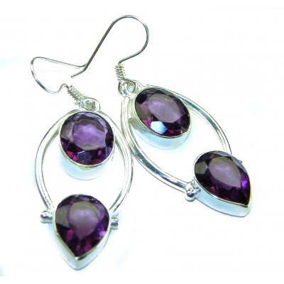 Purple Beauty - authentic 18.5 carat Amethyst .925 Sterling Silver handcrafted earrings