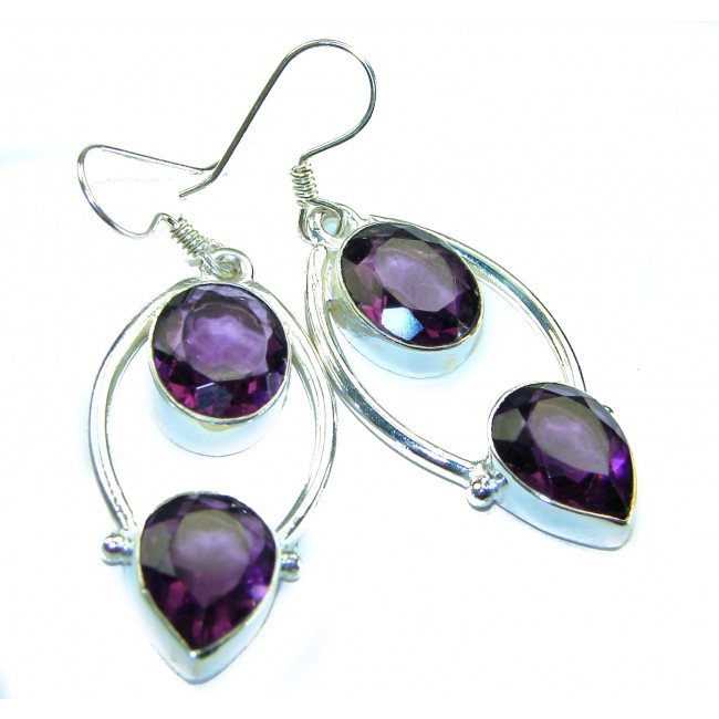 Purple Beauty - authentic 18.5 carat Amethyst .925 Sterling Silver handcrafted earrings