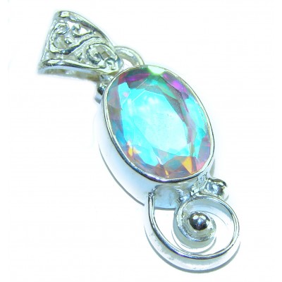 Classic Rainbow Topaz .925 Sterling Silver Pendant