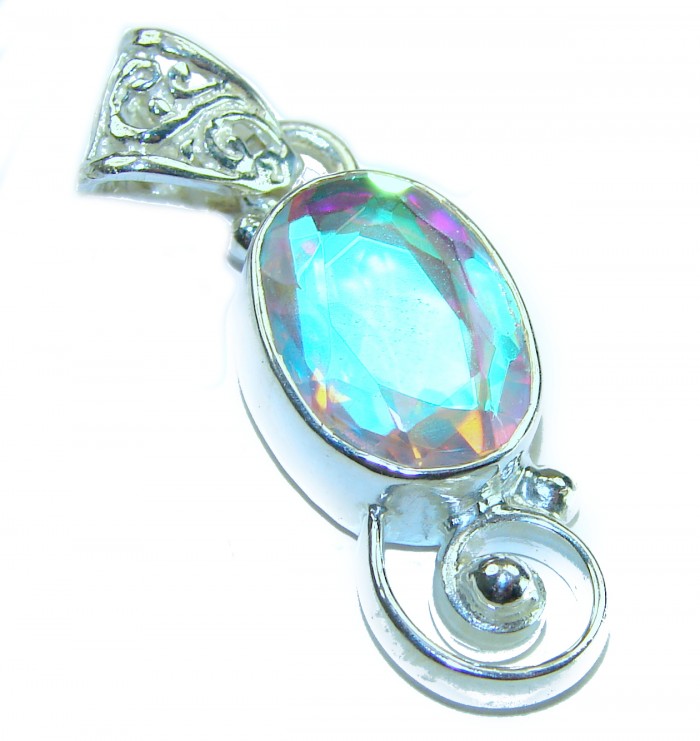 Classic Rainbow Topaz .925 Sterling Silver Pendant