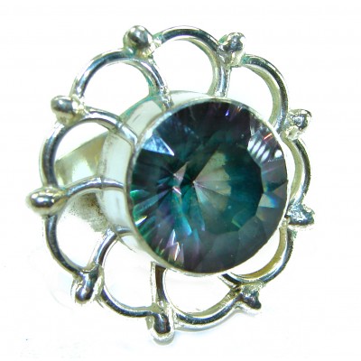 Big Dreamer 14.8 carat Mystic Topaz .925 Sterling Silver handcrafted Large ring size 6 1/4