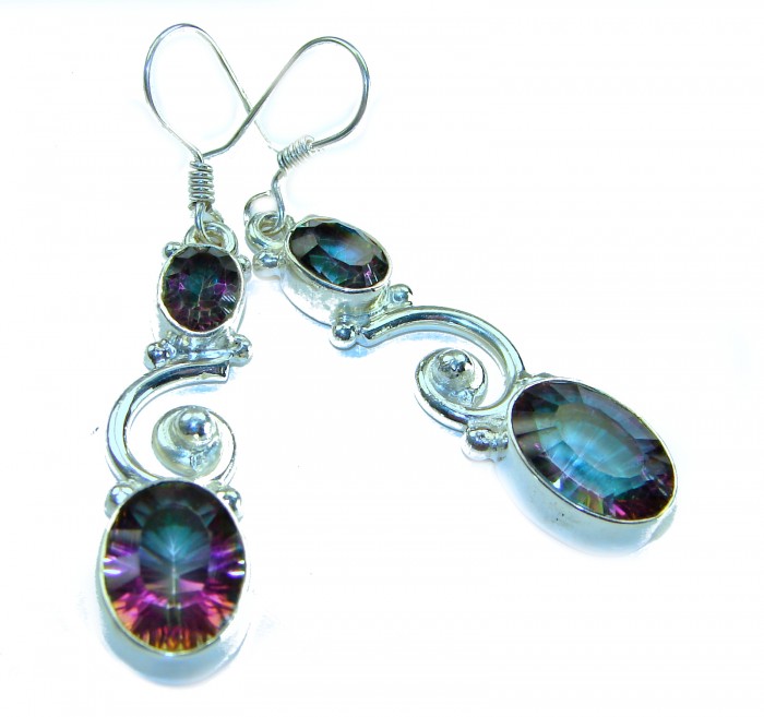 8.2 carat Mystic Topaz .925 Sterling Silver earrings