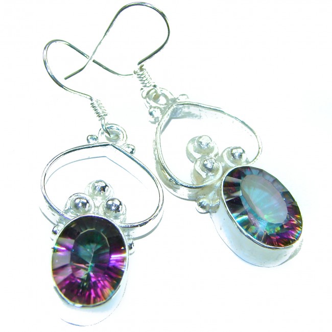 15.2 carat Mystic Topaz .925 Sterling Silver earrings