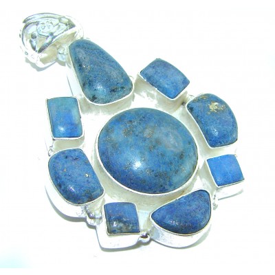 Magical Aurora Lapis Lazuli .925 Sterling Silver handcrafted Pendant