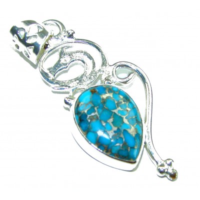 Arizona Beauty Natural Natural Turquoise .925 Sterling Silver handmade pendant