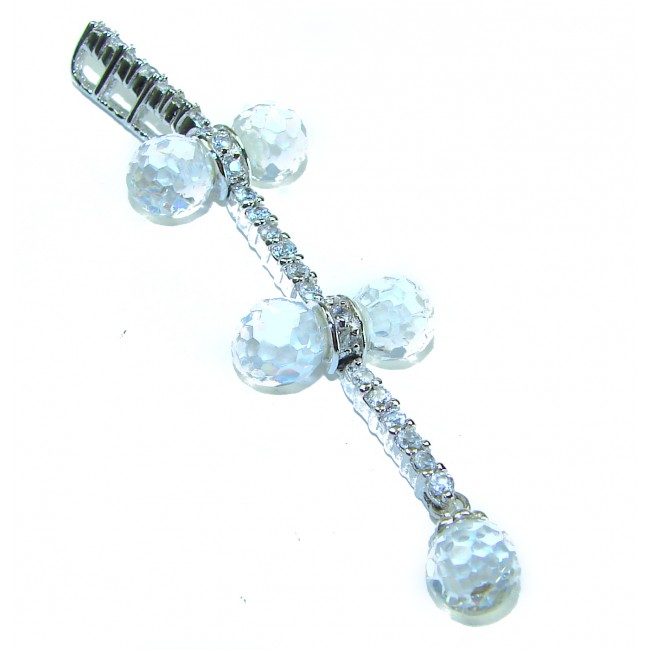 14.8 carat White Topaz .925 Sterling Silver Handcrafted Statement Pendant