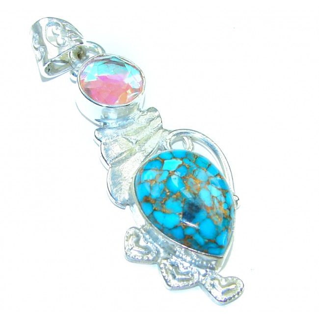 Arizona Beauty Natural Natural Turquoise .925 Sterling Silver handmade pendant