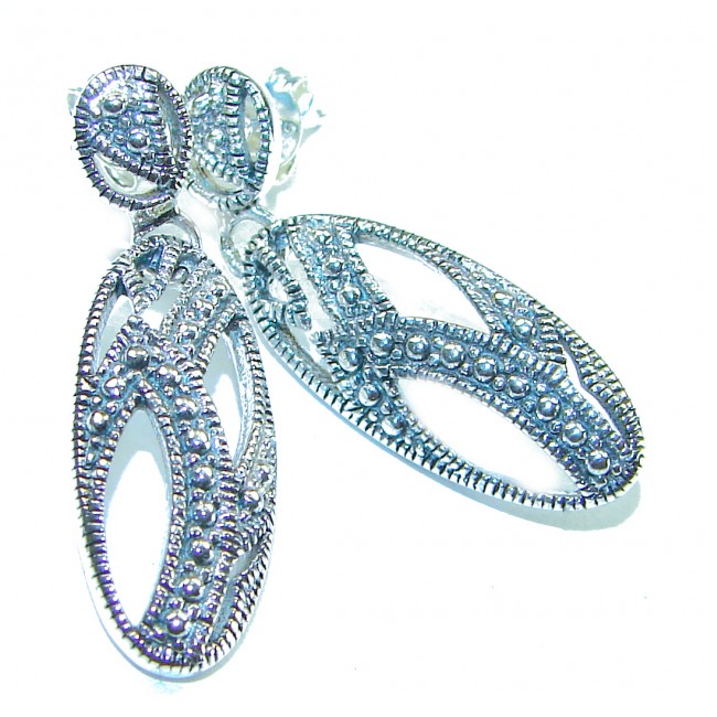 Marcasite .925 Sterling Silver Handcrafted earrings