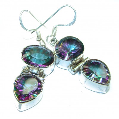 8.2 carat Mystic Topaz .925 Sterling Silver earrings
