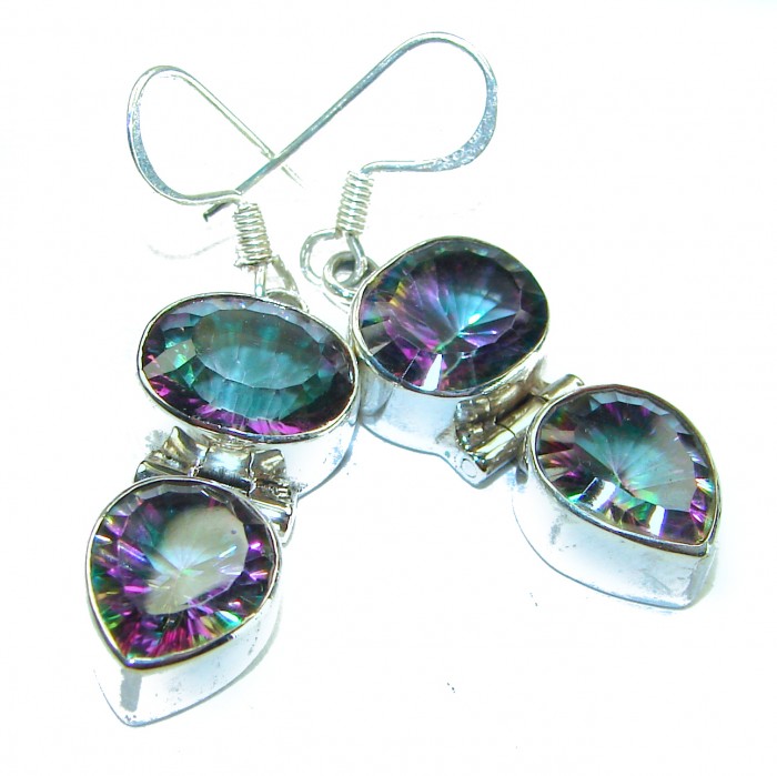 8.2 carat Mystic Topaz .925 Sterling Silver earrings