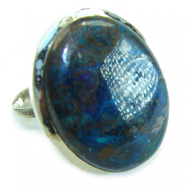 Great quality Parrot's Wings Chrysocolla .925 Sterling Silver handcrafted Ring size 8 1/2
