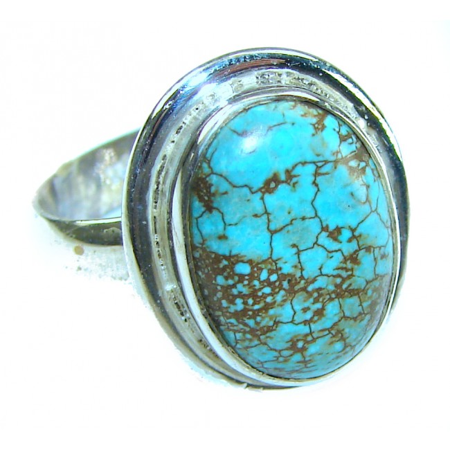 Serenity - 11.5 carat genuine Turquoise .925 Sterling Silver Ring size 9