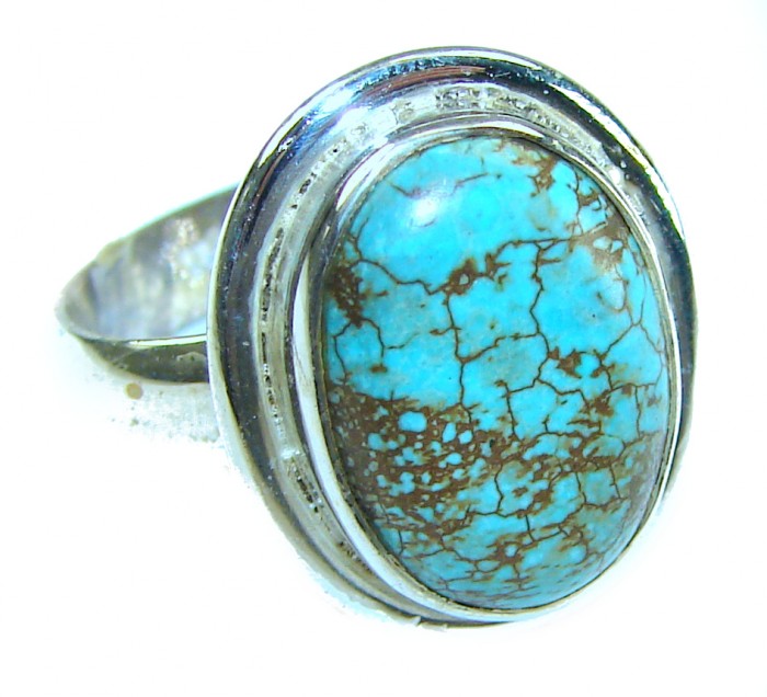 Serenity - 11.5 carat genuine Turquoise .925 Sterling Silver Ring size 9