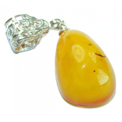 Prehistoric Authentic Buttescotch Baltic Amber .925 Sterling Silver beautifully handcrafted Pendant