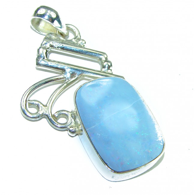 Beautiful Australian Fire Opal Sterling Silver Pendant