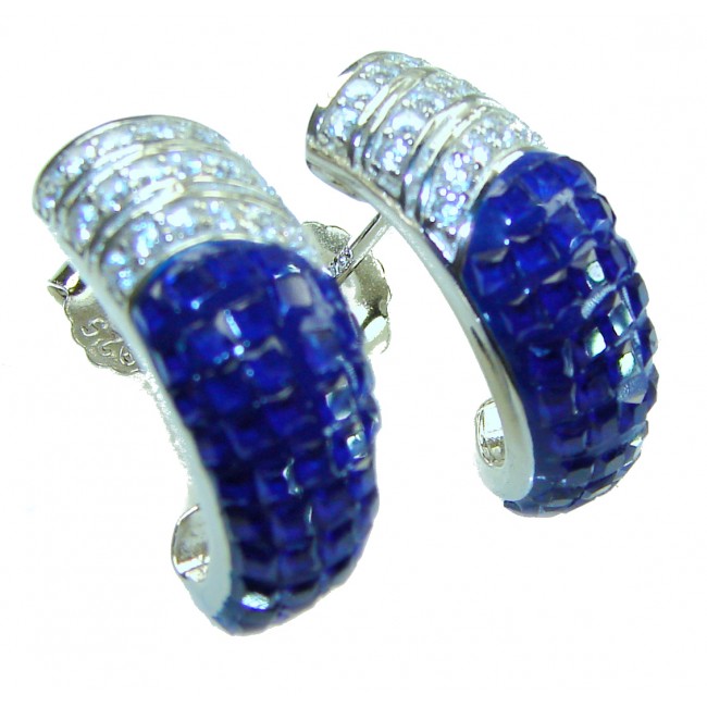 Blue Royalty 7.2 carat Sapphire .925 Sterling Silver .925 Sterling Silver Statement earrings