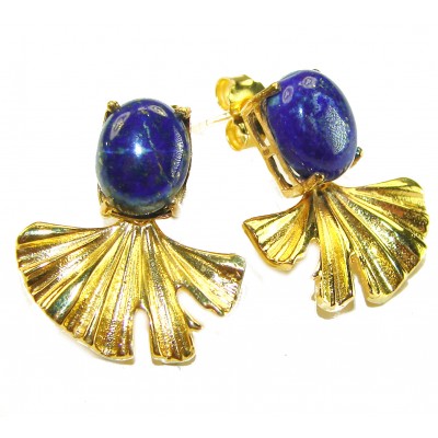 Gorgeous authentic Lapis Lazuli 14K Gold over .925 Sterling Silver handcrafted earrings