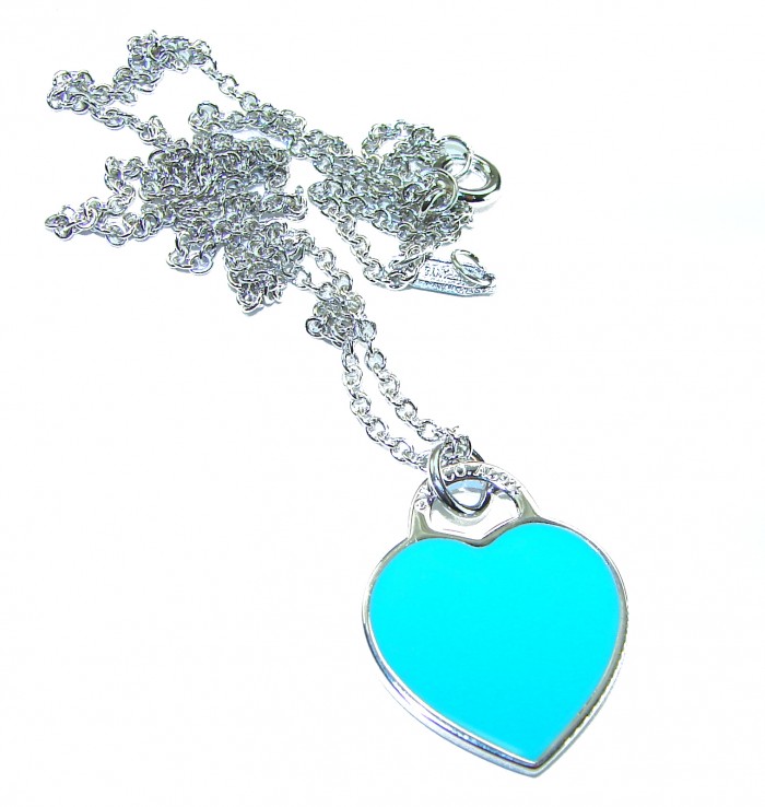 Angel's Heart inlay Turquoise .925 Sterling Silver handcrafted necklace