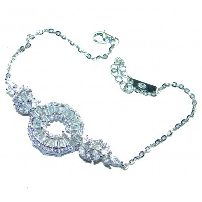 Exceptional quality - Art Deco 12.2 carat White Topaz .925 Sterling Silver handcrafted bracelet