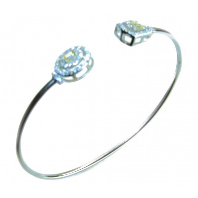 Precious Light Natural 5.2 carat White Topaz .925 Sterling Silver bracelet